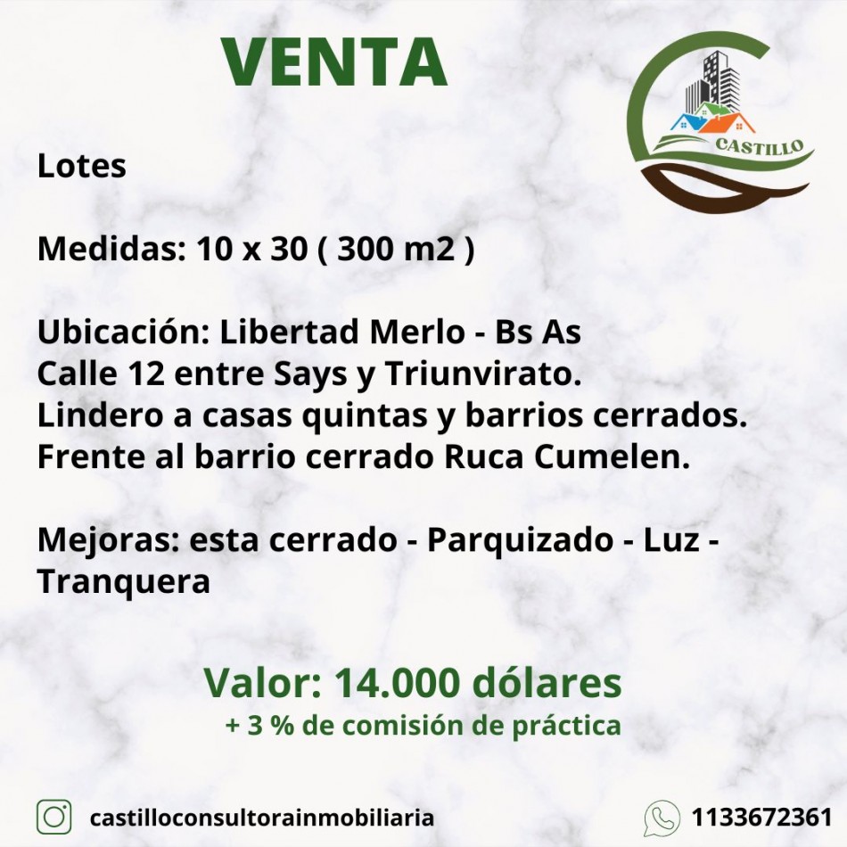 Lotes 10x30 - Merlo