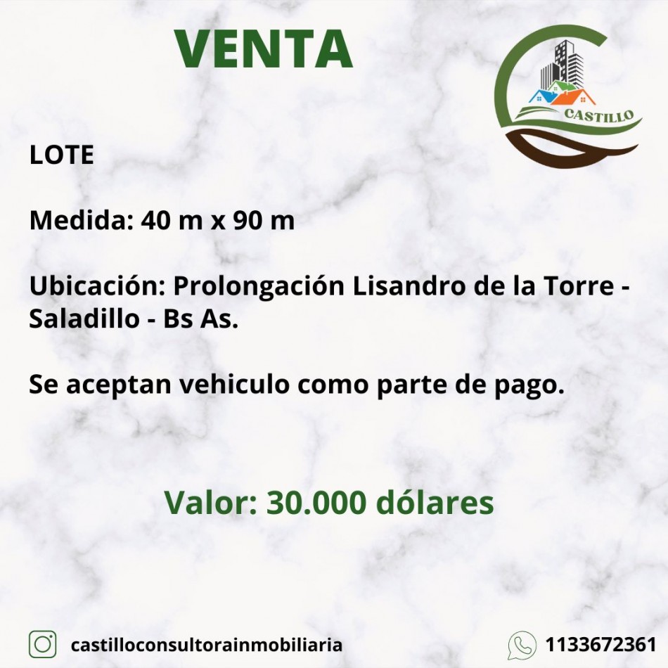 Lote 40 x 90 - Saladillo