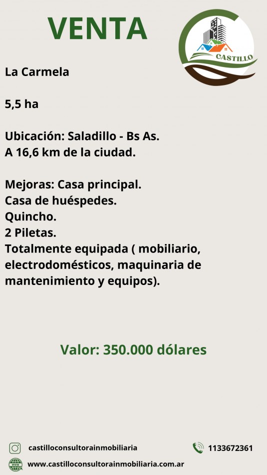 5,5 ha Estancia La Carmela - Saladillo