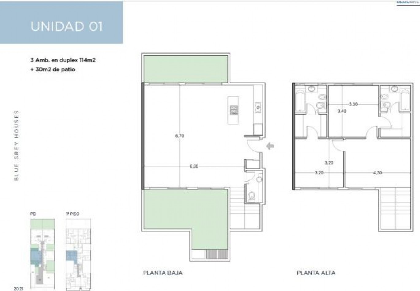 Proyecto muy luminoso y con amplios ambientes Balcones aterrazados, jardin o terrazas propias todos con parrilla