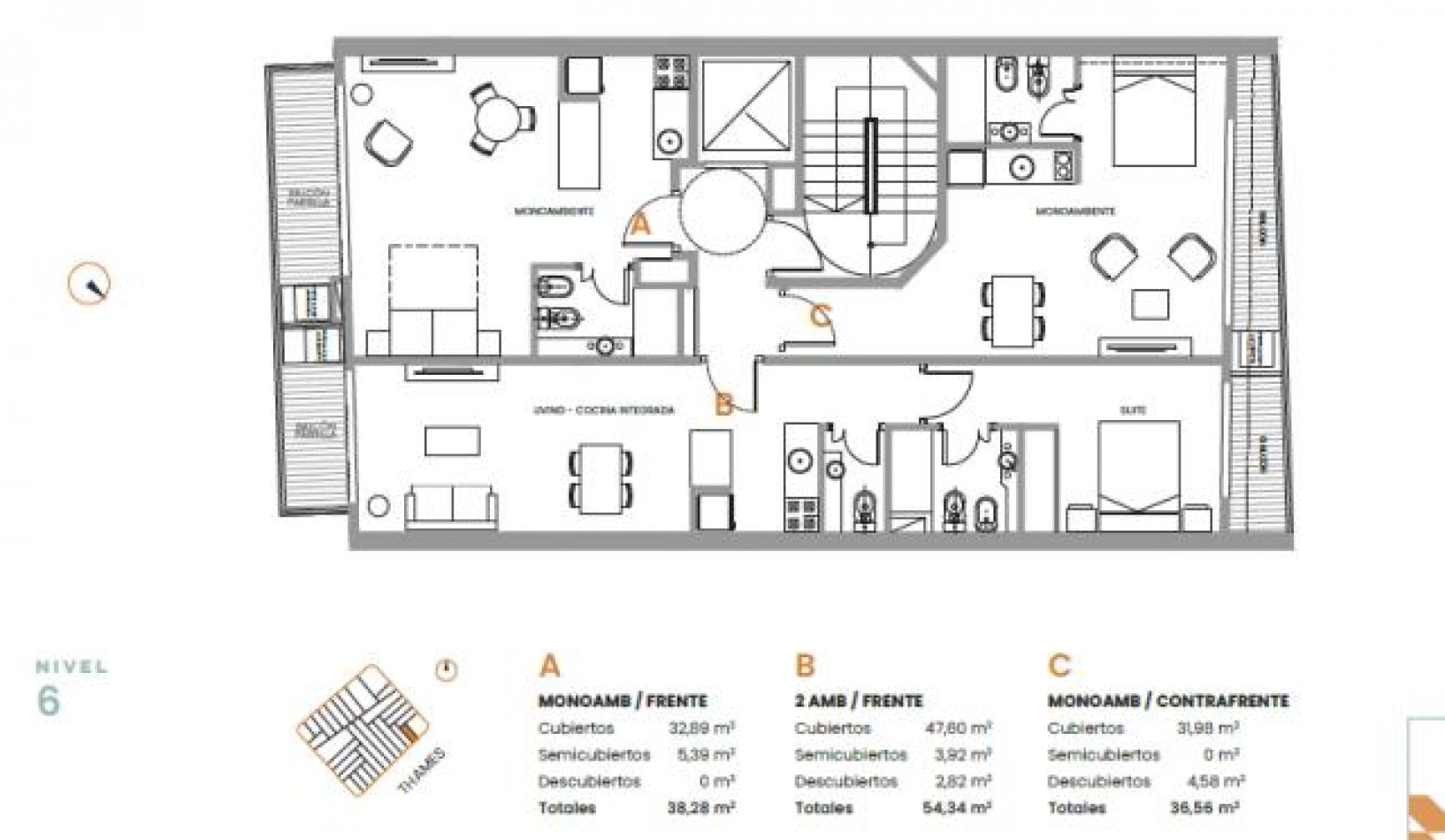 Comodo y funcional  proyecto de unidades de 1, 2 y 3 ambientes