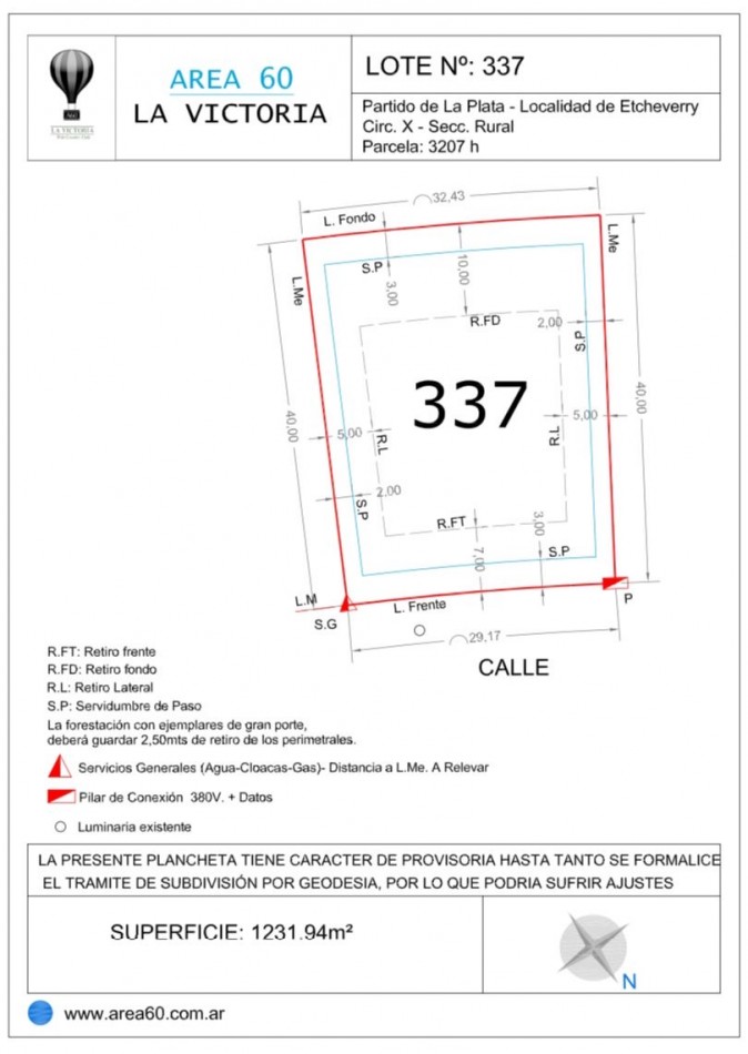 VENTA DE LOTE EN AREA 60 - COUNTRY LA VICTORIA POLO CLUB - LOTE 337