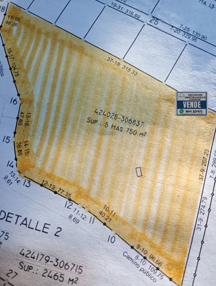VENDE CAMPO OPORTUNIDAD DE EMPRENDIMIENTO INMOBILIARIO
