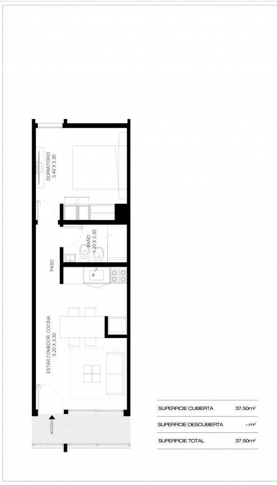 Departamento 2 ambientes P.B con patio Moron