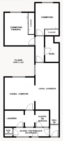 DEPARTAMENTO DE 3 AMBIENTES CON DEPENDENCIA DE SERVICIO, 1o PISO, BARRIO DE ONCE.