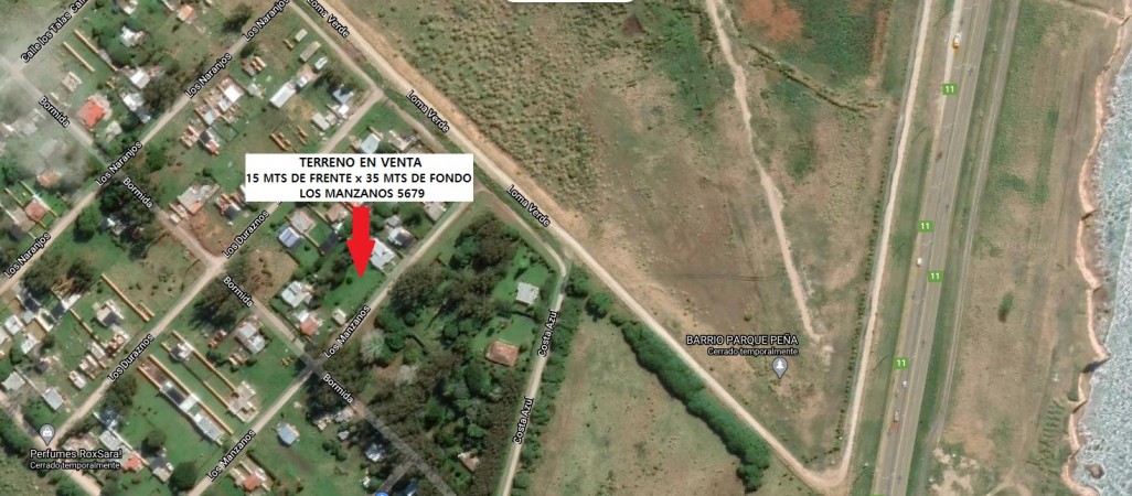LOTE DE 15 MTS X 35 MTS. SUP 525 M2, BARRIO PARQUE PEÑA