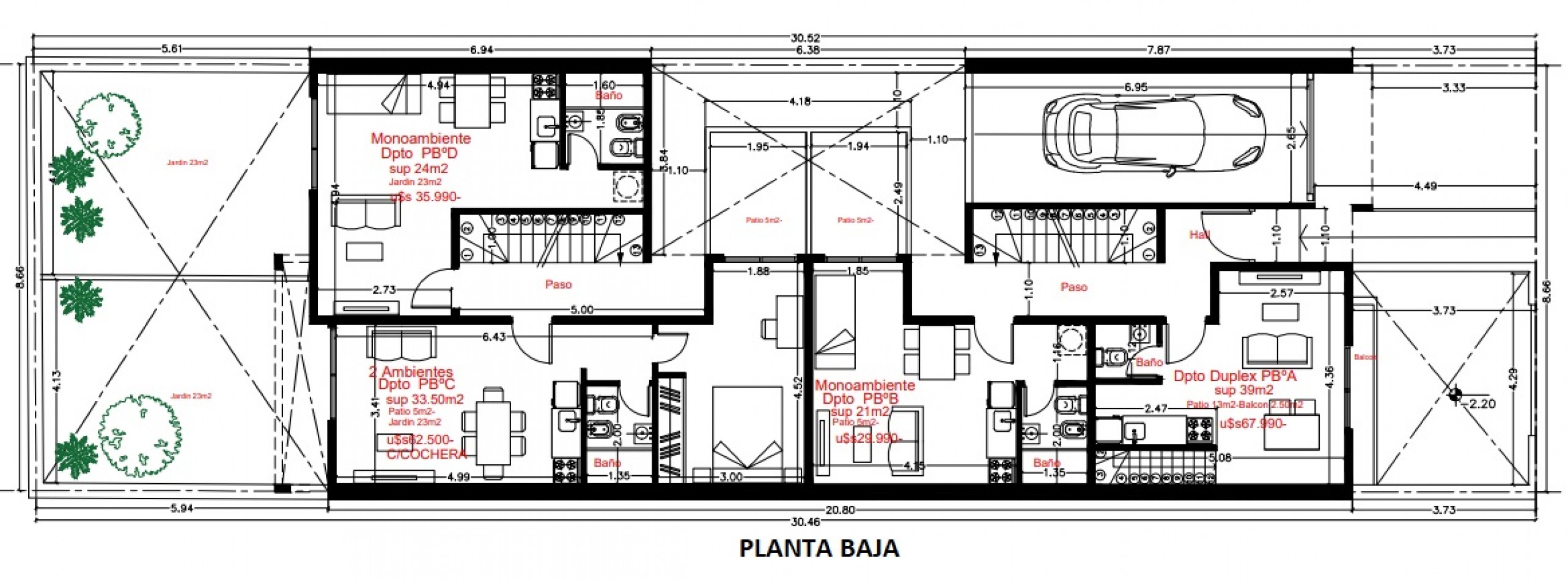 MONOAMBIENTE EN 2DO PISO, DTO C, 21M2, BANFIELD.