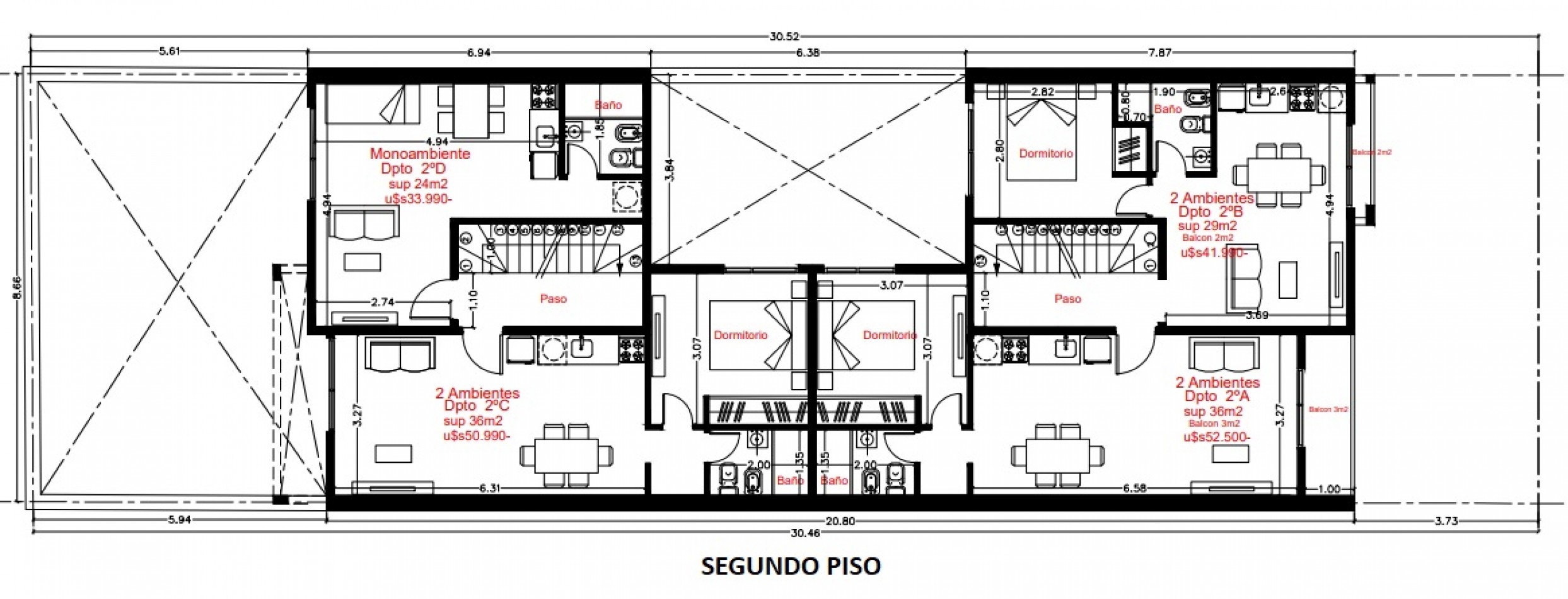 MONOAMBIENTE EN 2DO PISO, DTO C, 21M2, BANFIELD.