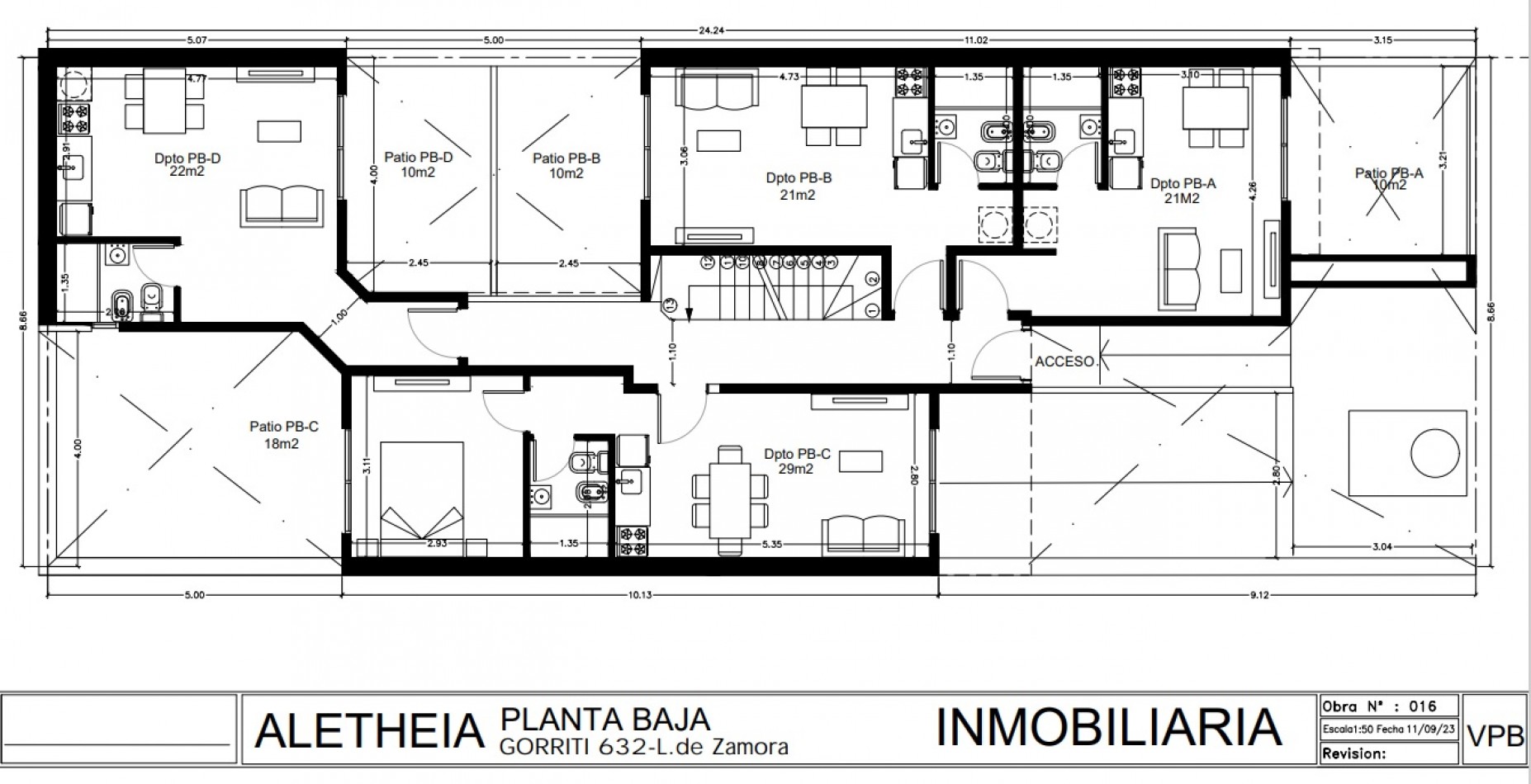 DEPARTAMENTO 2 AMBIENTES, AL FRENTE CON BALCON. 1ER PISO, DTO C. 33M2.