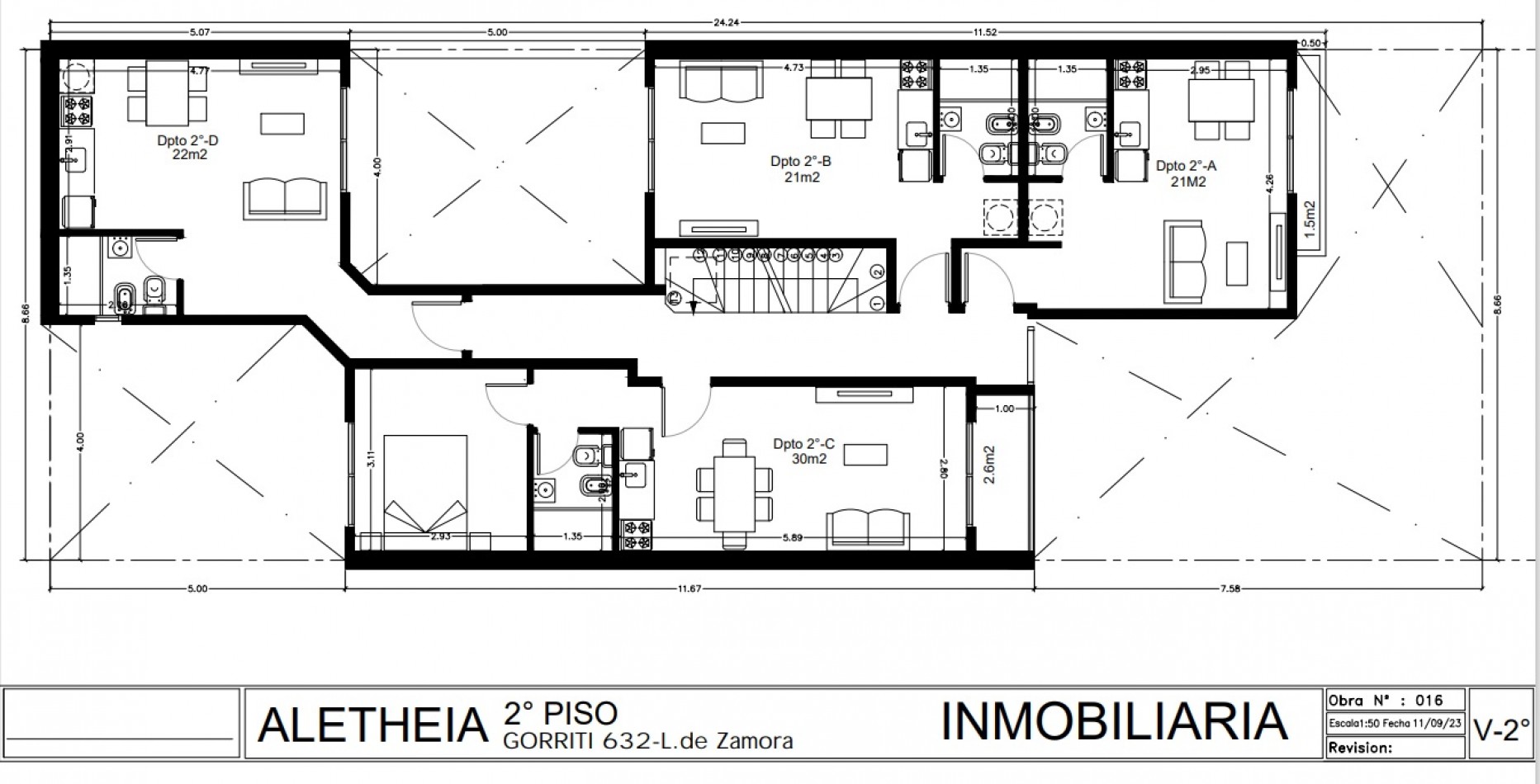 DEPARTAMENTO 2 AMBIENTES, AL FRENTE CON BALCON. 1ER PISO, DTO C. 33M2.